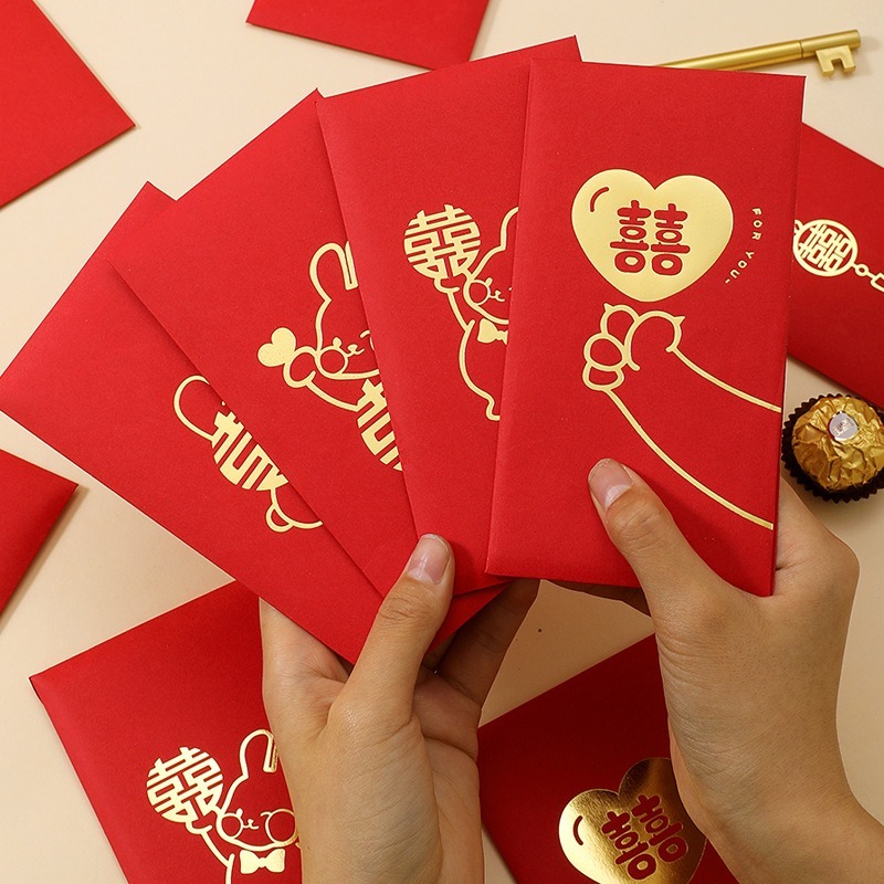 現貨 日日囍∞可愛燙金紅包 婚禮燙金紅包 兔子紅包 新娘紅包 婚禮用品 婚禮紅包 婚房佈置 紅包袋 燙金紅包 | 蝦皮購物