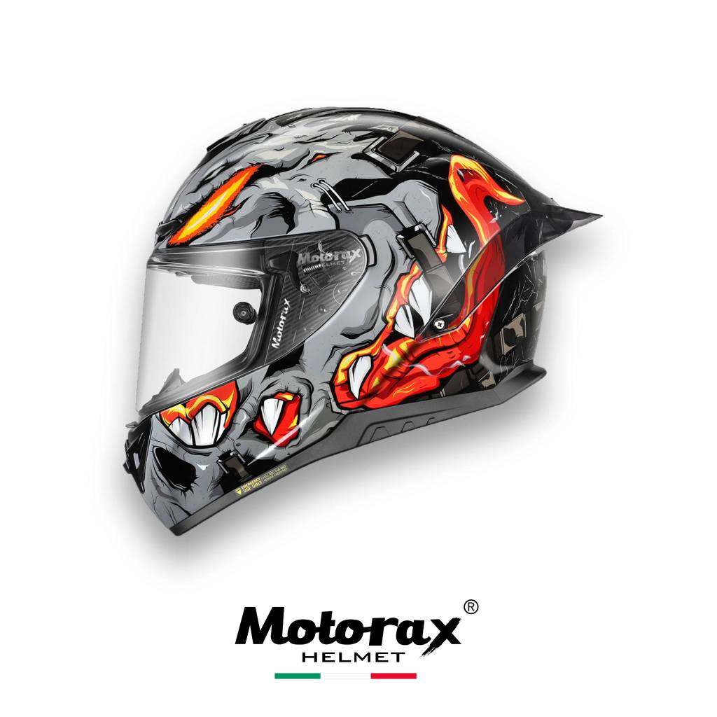 台南WS騎士用品 Motorax R50S 多基拉 猛毒 電鍍片 多層膜鏡片 大鴨尾 MOTORAX安全帽 灰橘 | 蝦皮購物