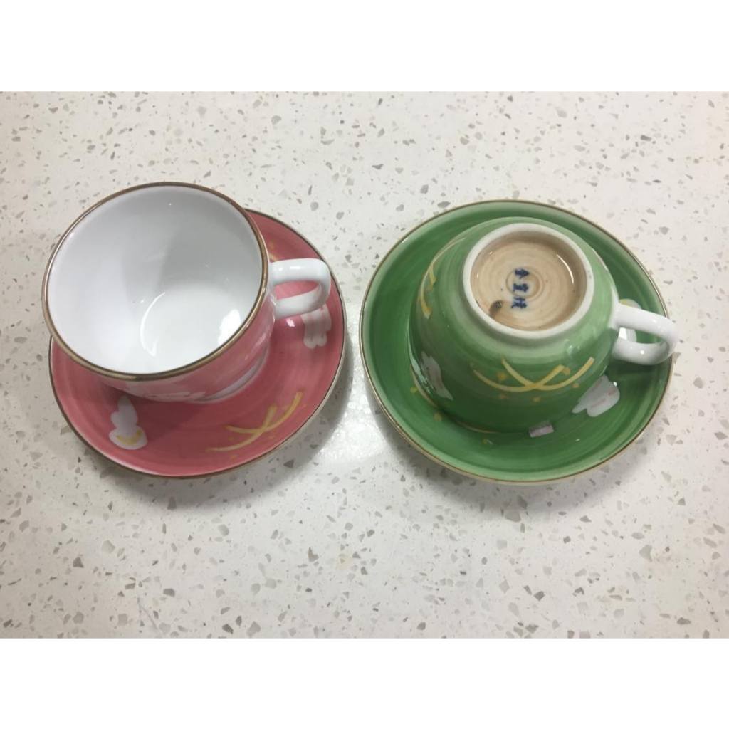 二手 金窯燒 茶杯組/咖啡杯組 1杯1盤1湯匙/日本製咖啡杯組 | 蝦皮購物