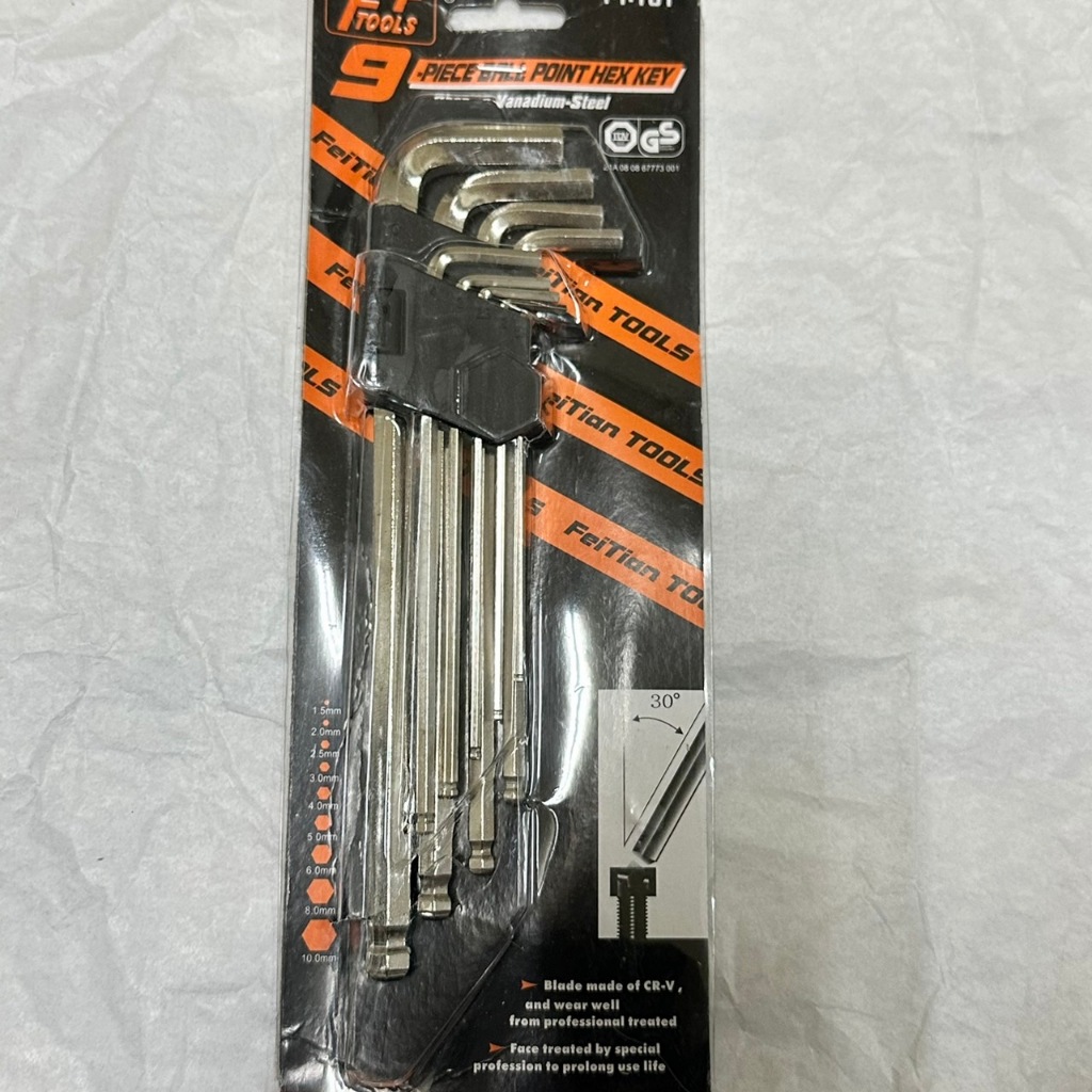 [沐沐屋] FT TOOLS 球型六角扳手 扳手 扳手組 FT-101手工具 9支組 - | 蝦皮購物