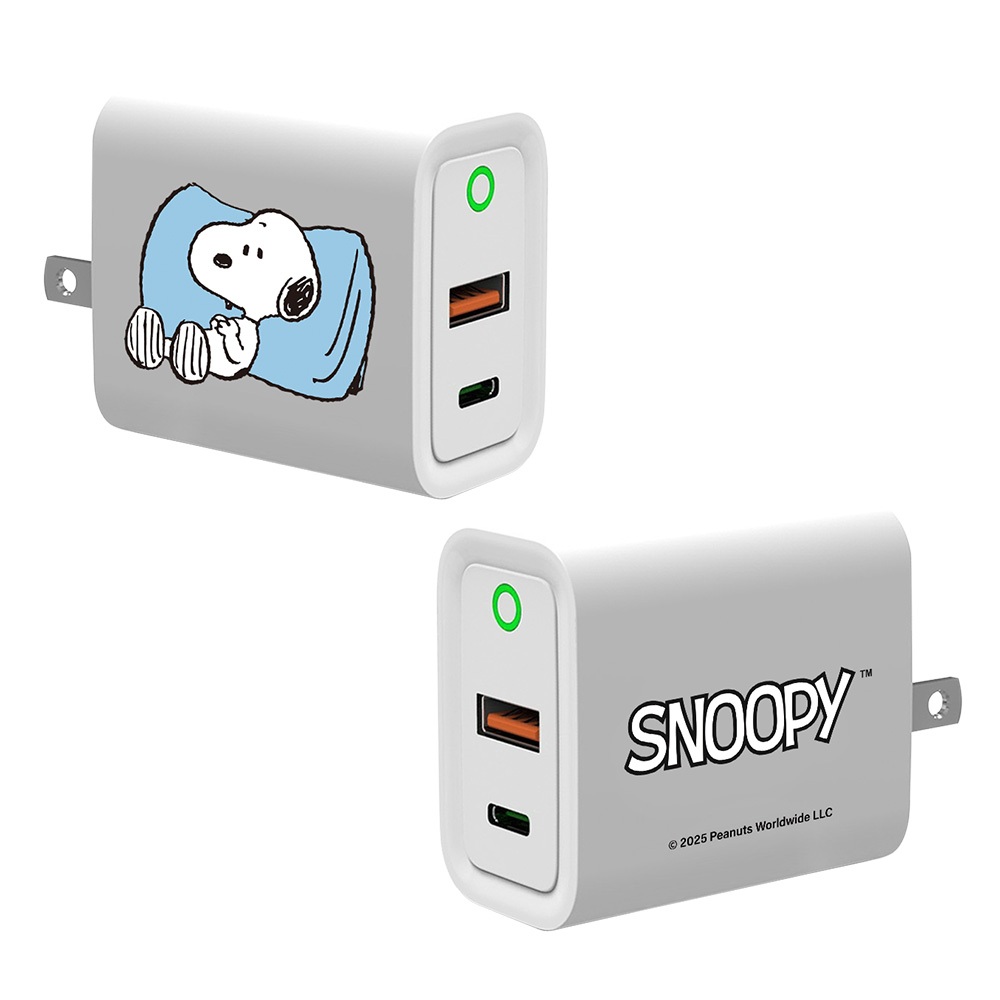 【TOYSELECT】SNOOPY史努比與懶骨頭USB3.0+PD20W雙孔充電器 | 蝦皮購物