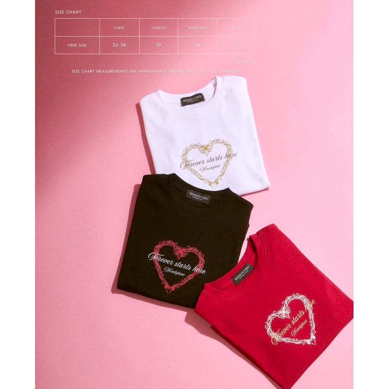 新品🔥🔥Freen個人品牌NINETYTWO 92 情人節限定T-shirt🗝️💝 | 蝦皮購物