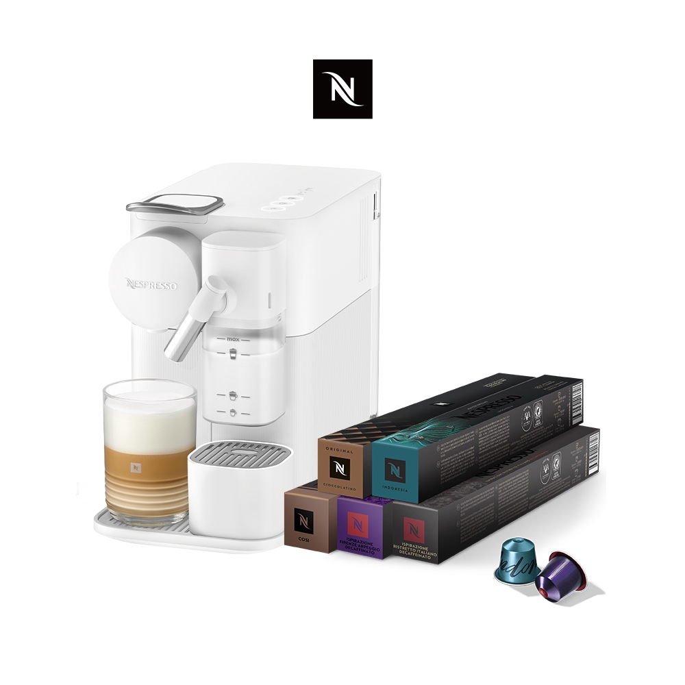 Nespresso】膠囊咖啡機Lattissima One(瓷白色) & 訂製時光50顆膠囊組(贈咖啡組) | 蝦皮購物