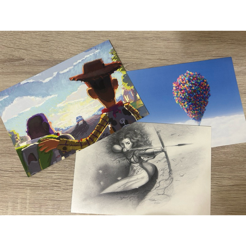 全新。韓國皮克斯手稿展 明信片 手繪 玩具總動員 勇敢 …
