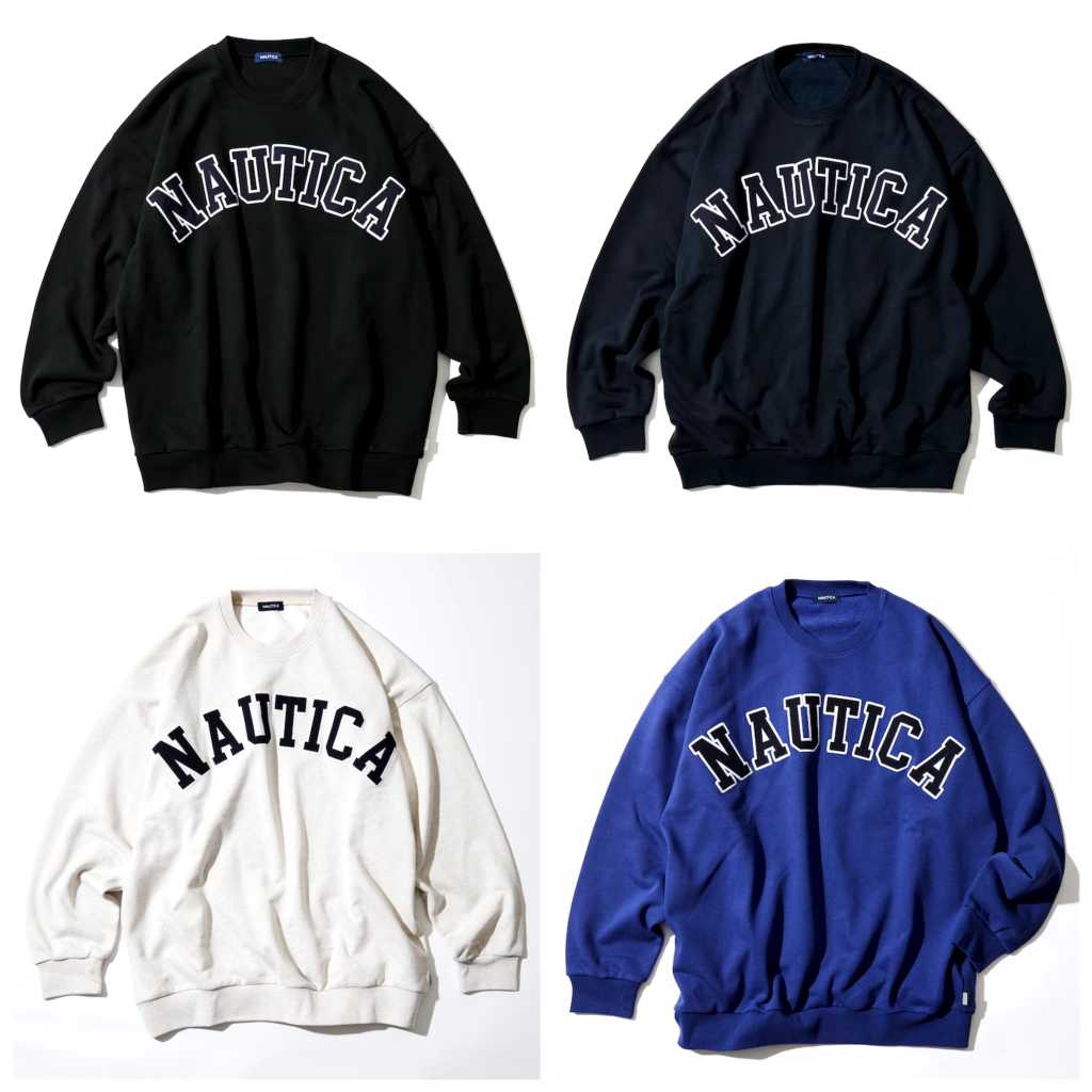 日喬代購日本限定Nautica Arch Logo Crewneck Sweatshirt 大學Tee 