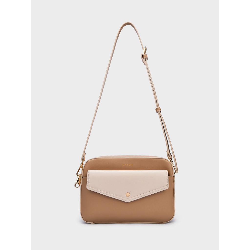 □S'AIME□撞色皮革保齡球包(附鏡)ボウリングバッグ(鏡付)/送込