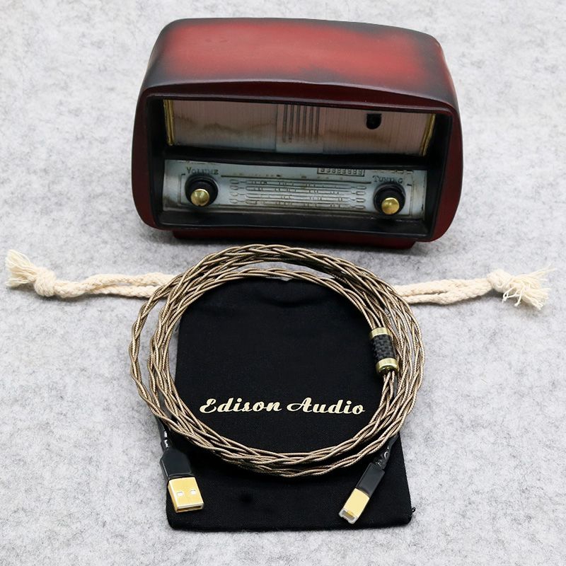 愛迪聲 Edison audio 4股鍍銀手工編織，電腦硬碟，USB， DAC， 解碼器，A 轉 TYPE-B | 蝦皮購物