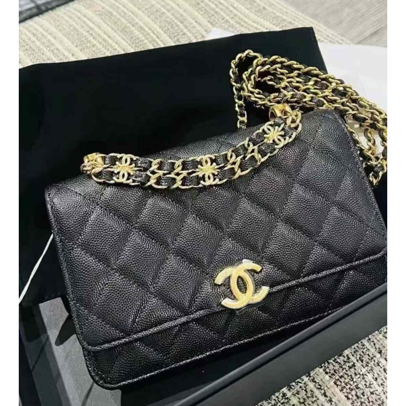 Chanel 22k黑色荔枝皮woc | 蝦皮購物