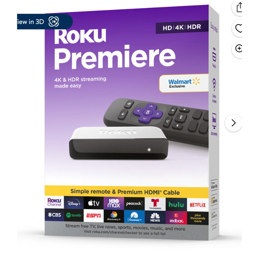 Onn 的替代 Roku Premiere 4K/HDR Streaming Media Player | 蝦皮購物