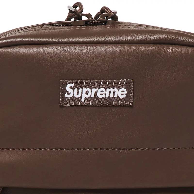 SUPREME LEATHER SHOULDER BAG BROWN 皮革單肩包小包棕色FW24B44 SUPREME LEATHER SHOULDER BAG BROWN 皮革單肩包小包棕色FW24B44