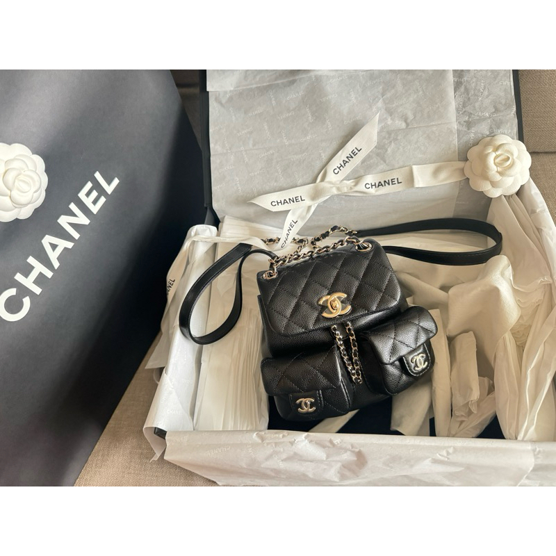 香奈兒 Chanel duma荔枝皮後背包 （全新） | 蝦皮購物
