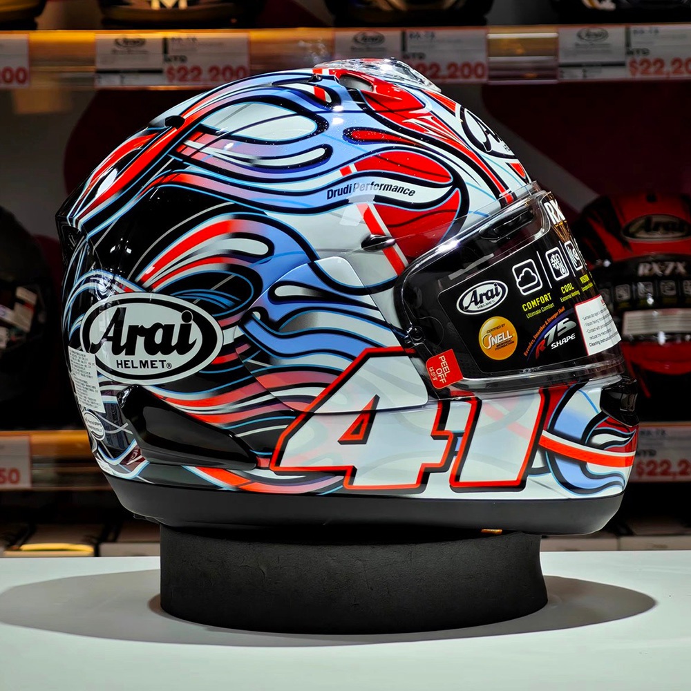 NAPS 納普司】ARAI RX-7X HAGA WSBK 芳賀紀行紅藍火全罩安全帽| 蝦皮購物