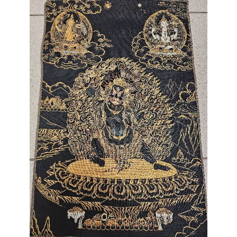 黑財神刺繡唐卡布畫（機械刺繡），結緣價120 | 蝦皮購物