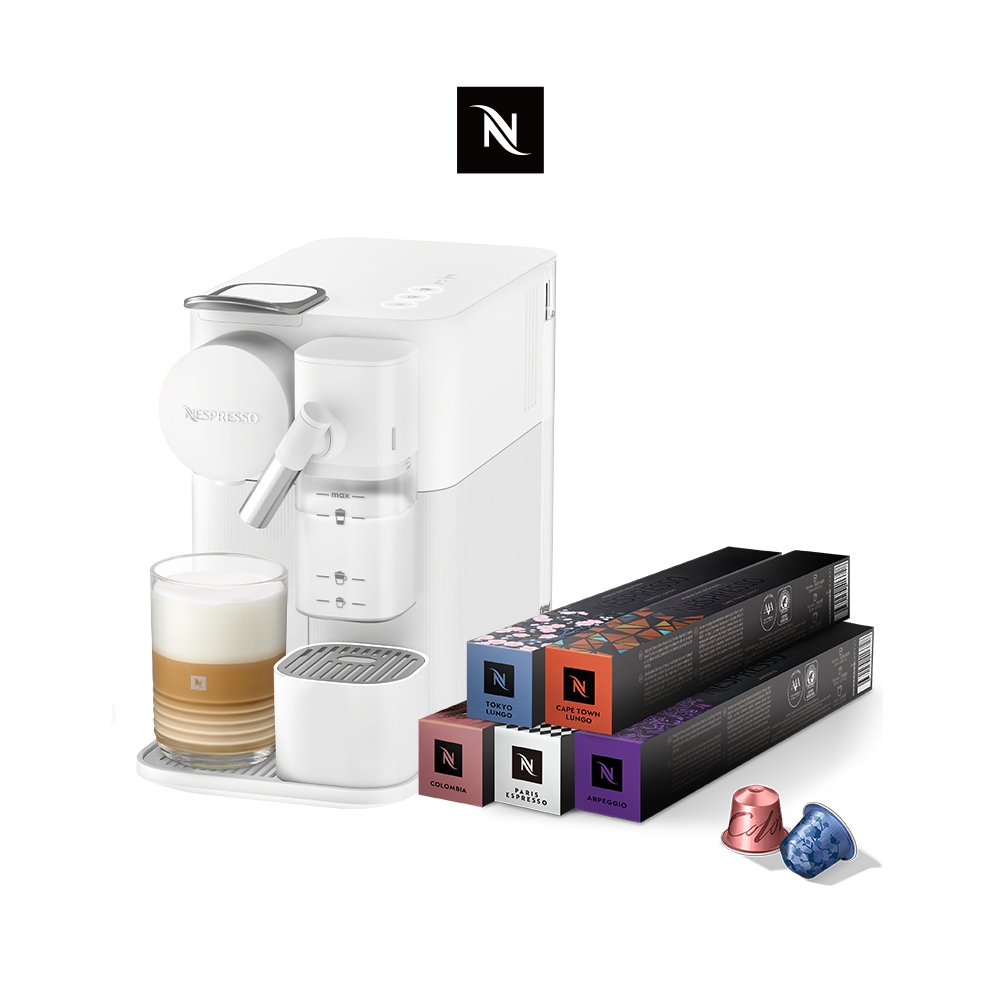 Nespresso】膠囊咖啡機Lattissima One(瓷白色) & 訂製時光50顆膠囊組(贈咖啡組) | 蝦皮購物