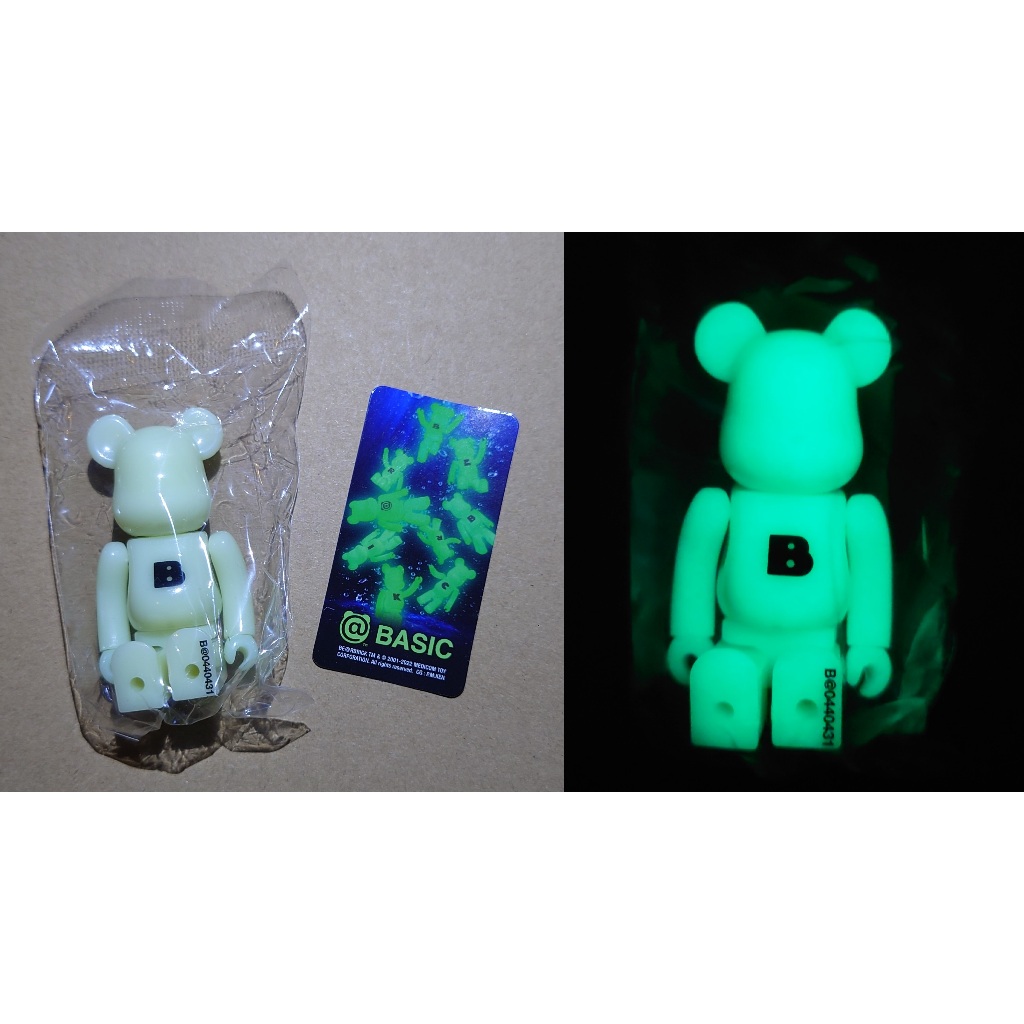MEDICOM TOY 庫柏力克100% BE@RBRICK Series 44 代單售字母夜光B
