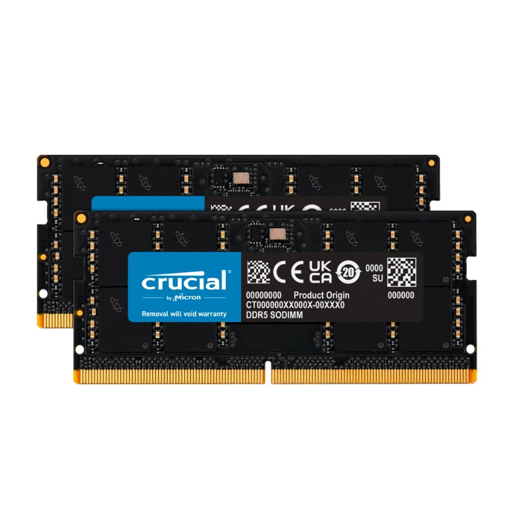 美光Crucial NB-DDR5 5600 64G(32Gx2)筆記型記憶體CT2K32G56C46S5
