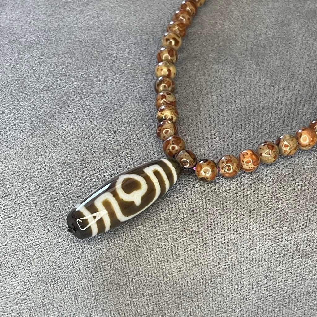 戴昇金】三眼菩提天珠天珠項鍊三眼天珠菩提天珠龍宮舍利串珠項鍊佛珠