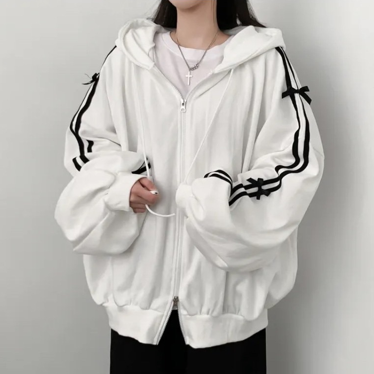 韓國🇰🇷春裝 overize蝴蝶結連帽外套 mono | 蝦皮購物
