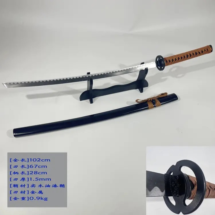 千羽】浪客劍心逆刃刀緋村劍心同款武器金屬不鏽鋼武士刀太刀竹木
