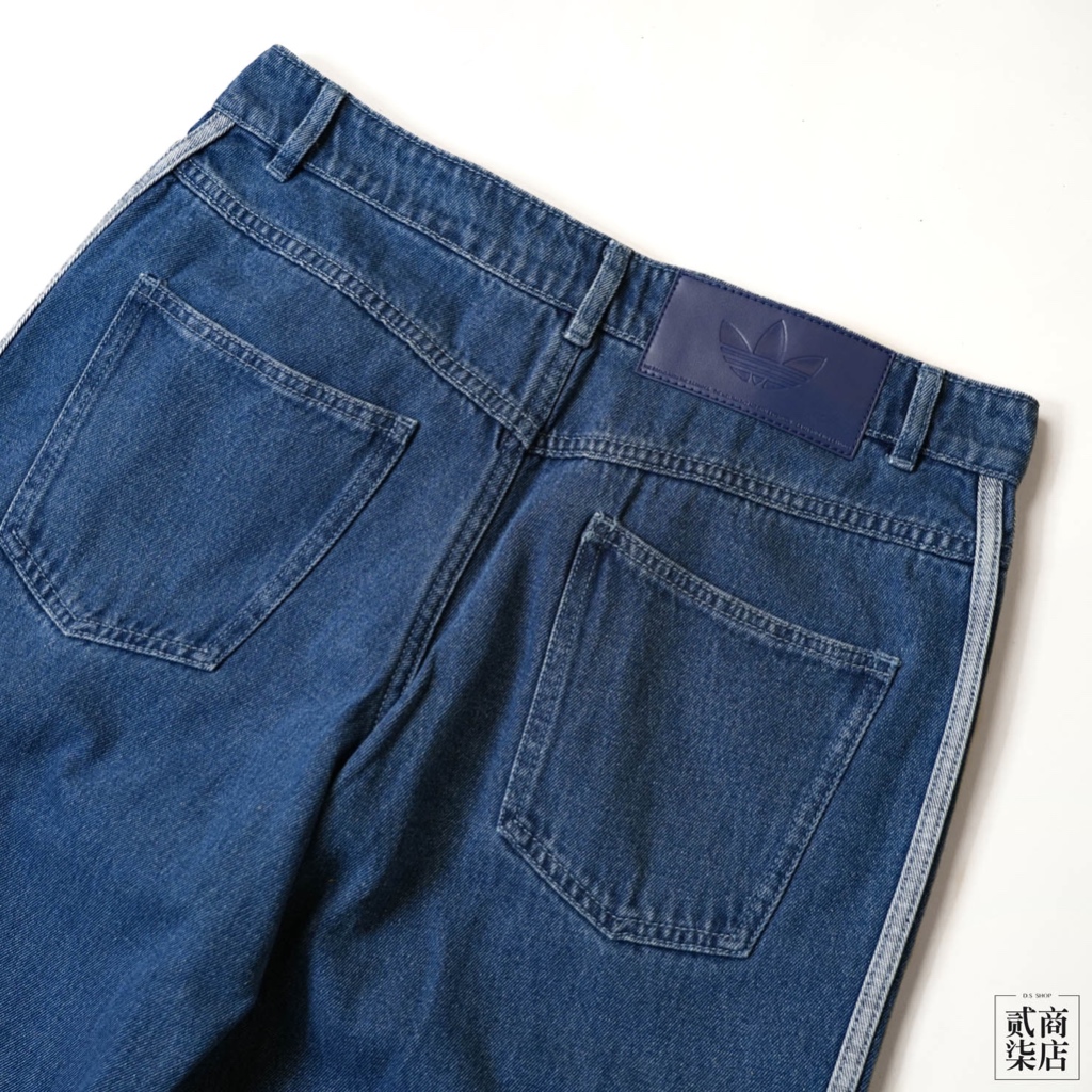 貳柒商店) ADIDAS DENIM 3S PANT 女款藍色三葉草牛仔褲長褲三線