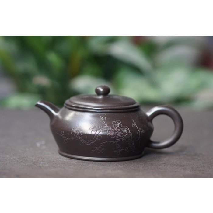 周國君製】名家工藝美術師~合歡壺~200cc黑泥茶壺(T1785) | 蝦皮購物