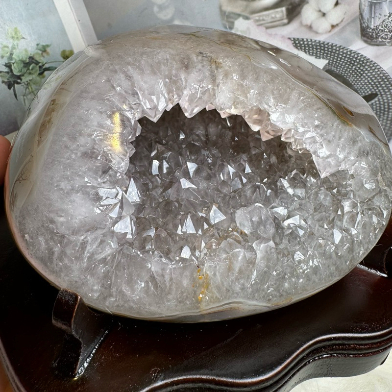 頂級烏拉圭全拋光瑪瑙水晶洞♥️91號1799公克♥️招財白水晶洞送禮收藏