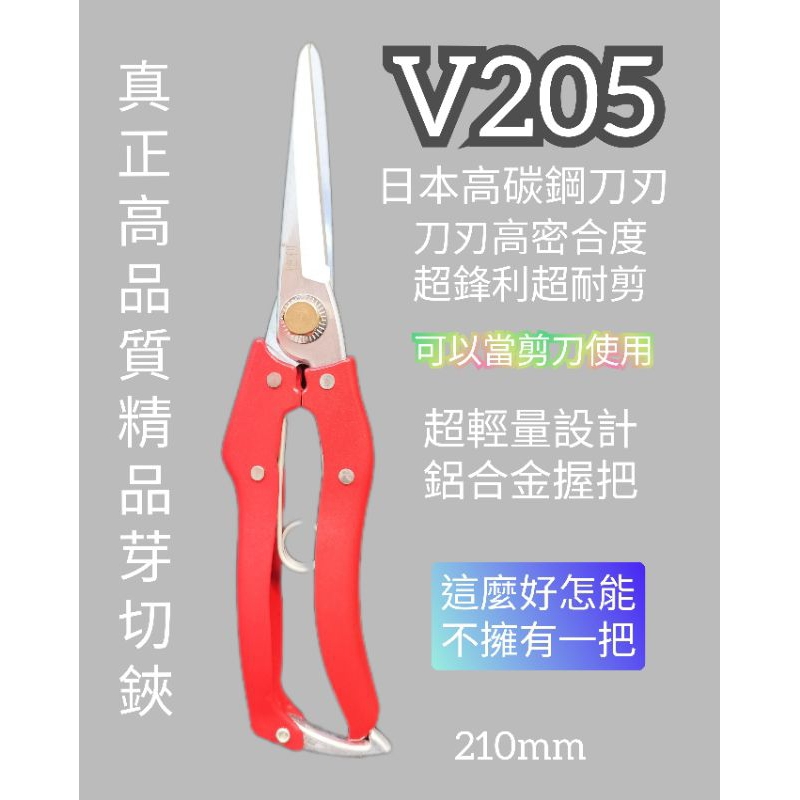 MIT 精品花剪 V205 【210mm】 多用途 花剪 火龍果剪 芽切鋏 芽切剪 採果剪 剪刀 【附發票】 | 蝦皮購物