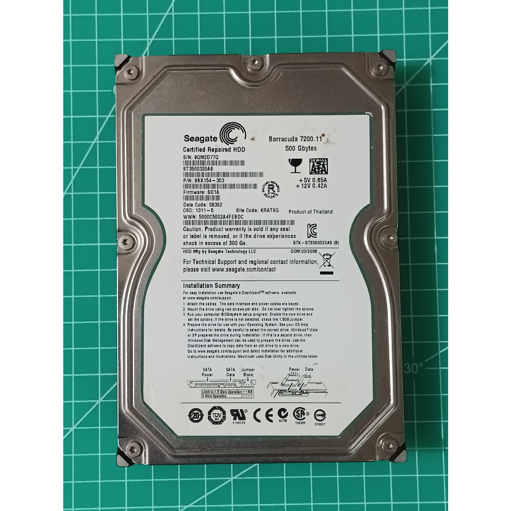 Seagate希捷 3.5吋 500GB(500G) SATA硬碟 ST3500320AS (不良品/故障/A355) | 蝦皮購物