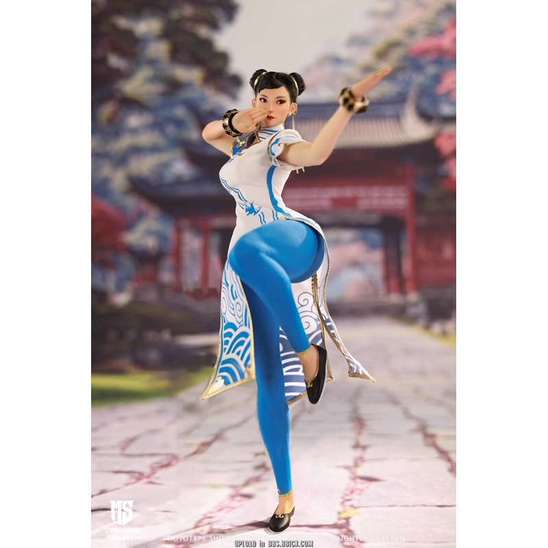 頑聚同樂會預購STAR MAN MS-011 1/6 快打炫風女格鬥家春麗藍色雲紋白