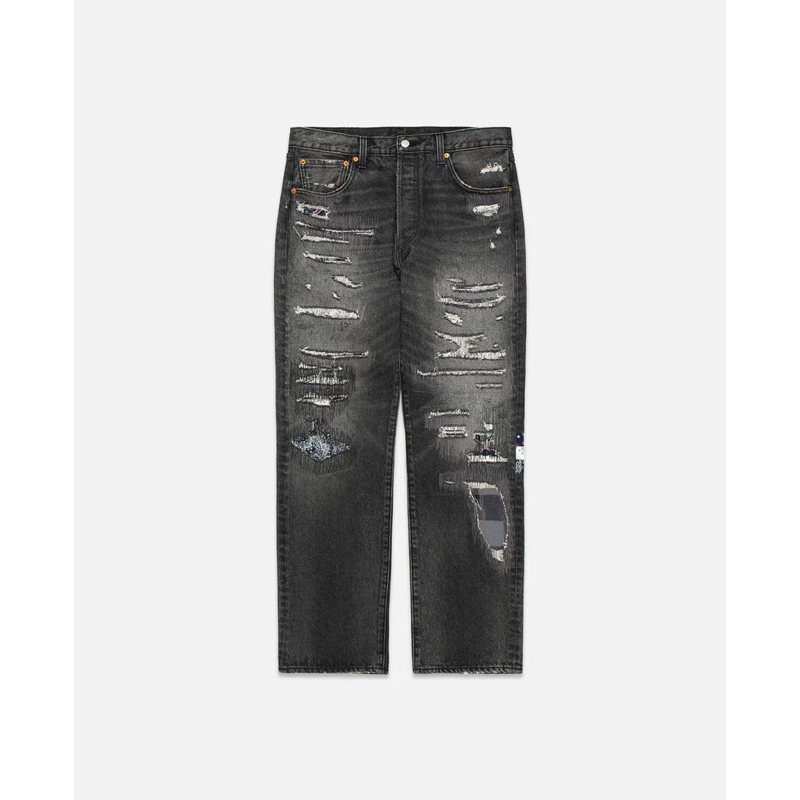 信頼も高い CLOT x LEVIS 黑長壽501 長壽黑牛王牛王牛仔褲黑長壽牛仔褲 絵画/タペストリー