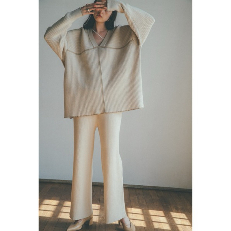 Clane DOUBLE FACE LINE KNIT | 蝦皮購物