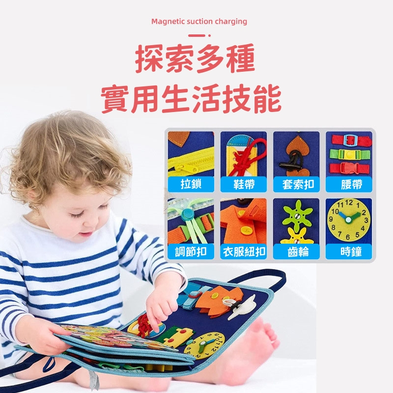 台灣現貨🚚可折疊忙碌板 蒙特梭利感官玩具教具 穿衣學習板 蒙特梭利教具 學習玩具 蒙式教具 蒙特梭利日常生活 布書 | 蝦皮購物
