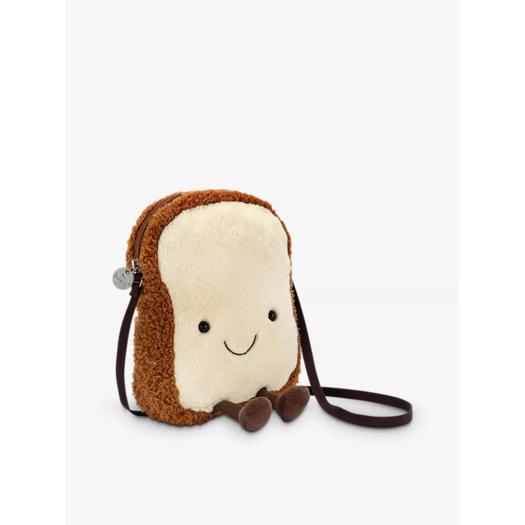 英國正品 Jellycat Amuseable Toast faux-fur bag 吐司斜背包 19cm | 蝦皮購物