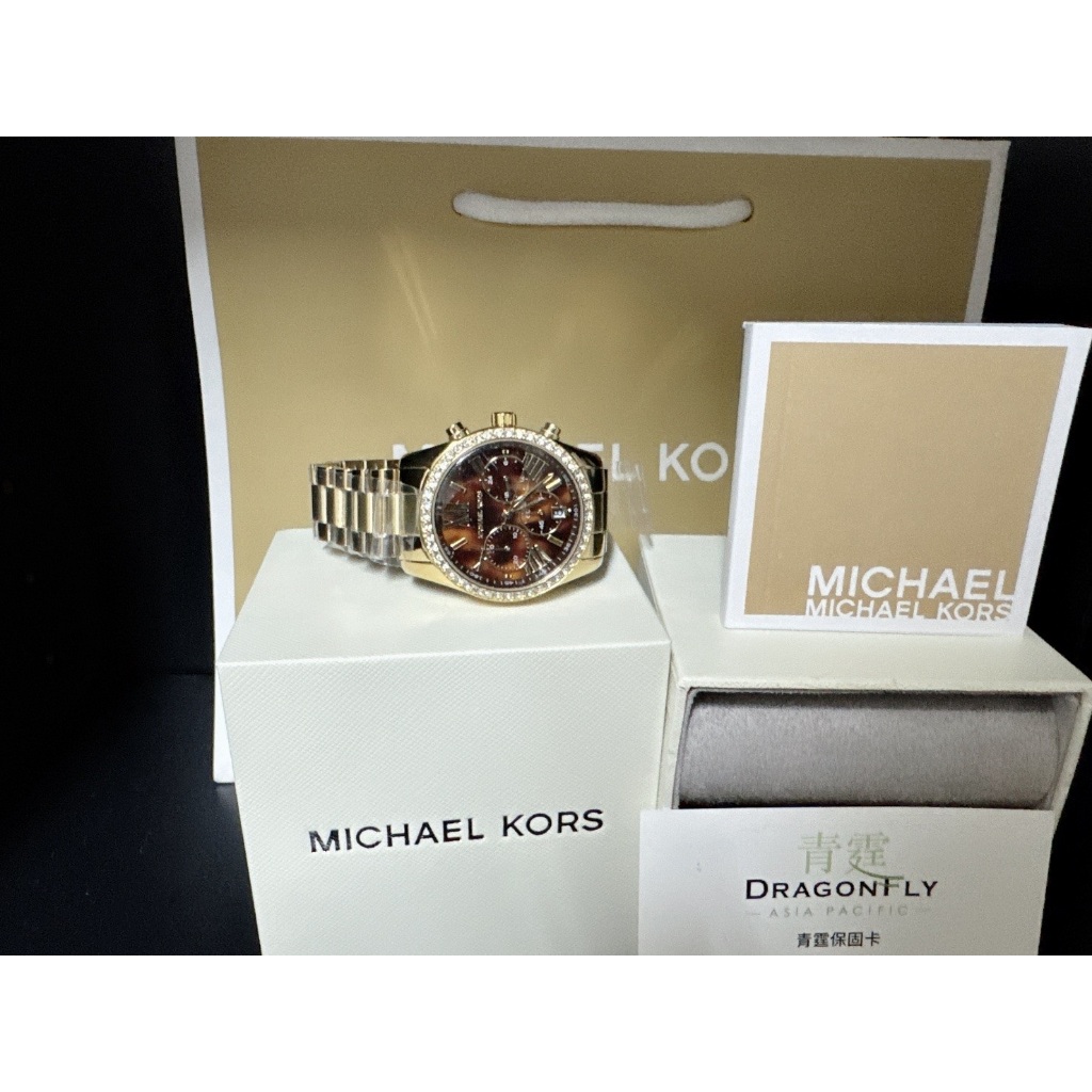 【MICHAEL KORS】晶鑽玳瑁金色腕錶 MK7276 38mm | 蝦皮購物