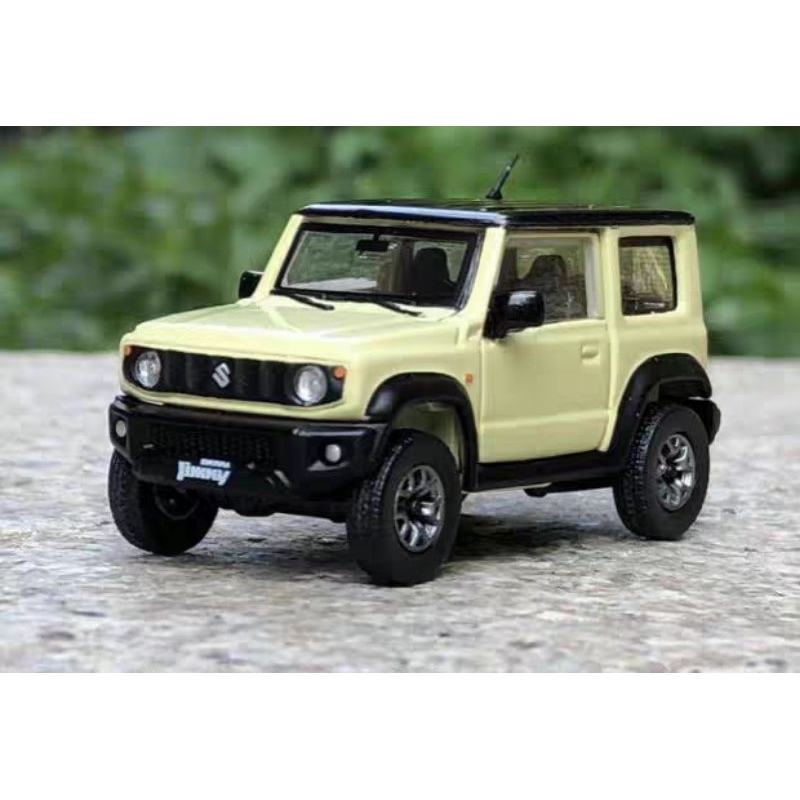 Modèle Miniature 1:64 Suzuki Hustler RHD 2019 Jaune/blanc - BM-Creations - Neuf