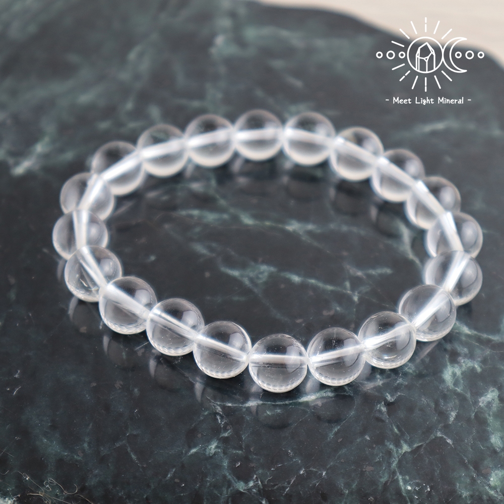遇明晶礦】高品淨體白水晶手珠/手串8mm-16mm 天然純淨通過TGI珠寶鑑定
