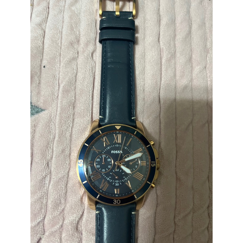 二手～FOSSIL FS5237男錶 玫瑰金 | 蝦皮購物