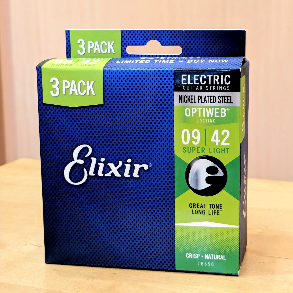 【限量】台中 夢想樂器 Elixir 三包裝 電吉他弦 木吉他弦 防鏽包膜 16550 16552 optiweb | 蝦皮購物