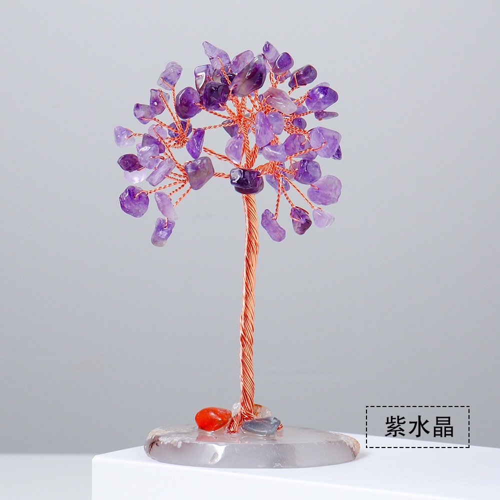 【欣欣禮品】水晶發財樹 招財樹 水晶 紫水晶 黃水晶 粉水晶 七彩水晶 彩色水晶 過年吉祥物 春節擺飾 春聯 瑪瑙 禮物