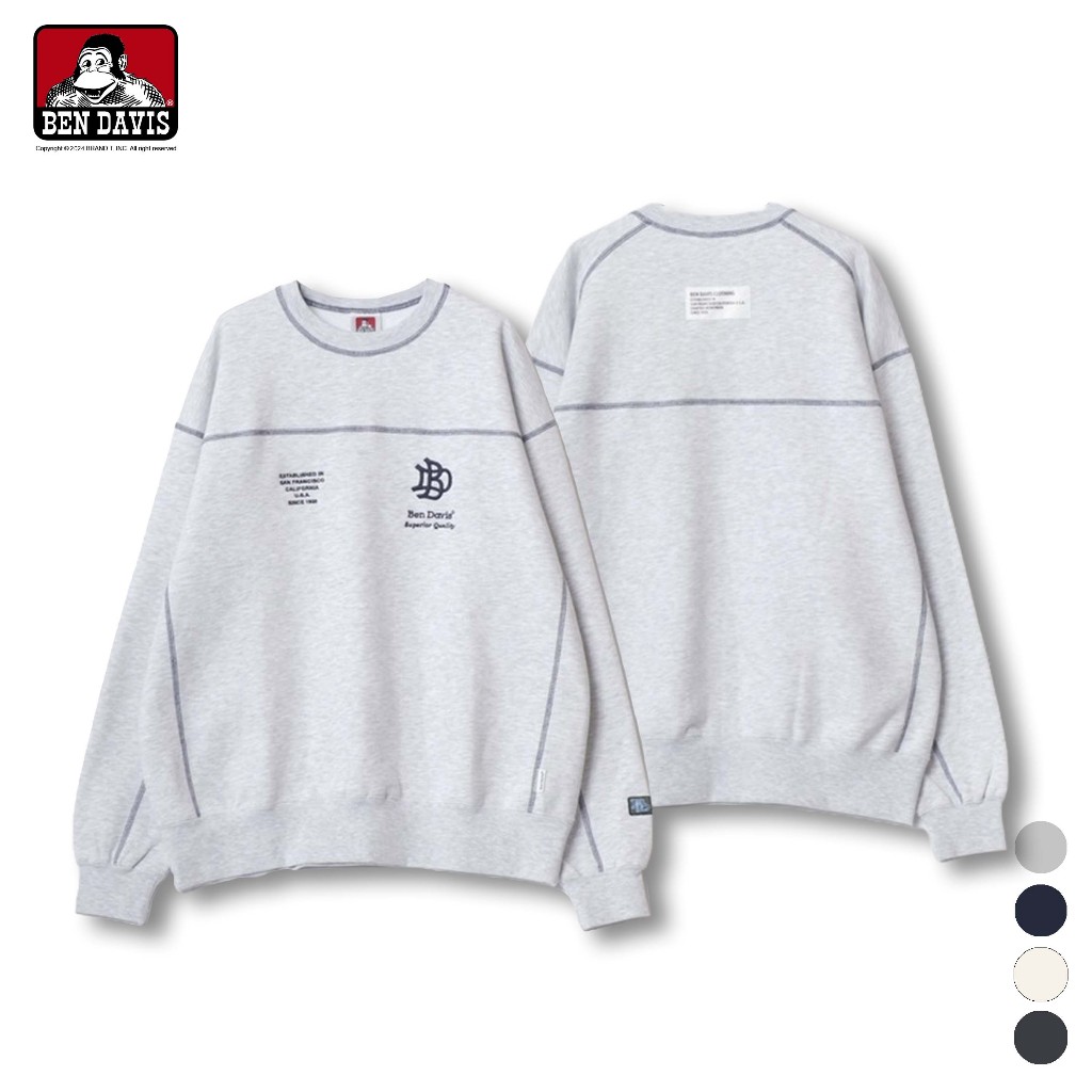 BEN DAVISCRACK LOGO CREW 刺繡 LOGO 外逢線 內刷毛 大學T 4色 | 蝦皮購物
