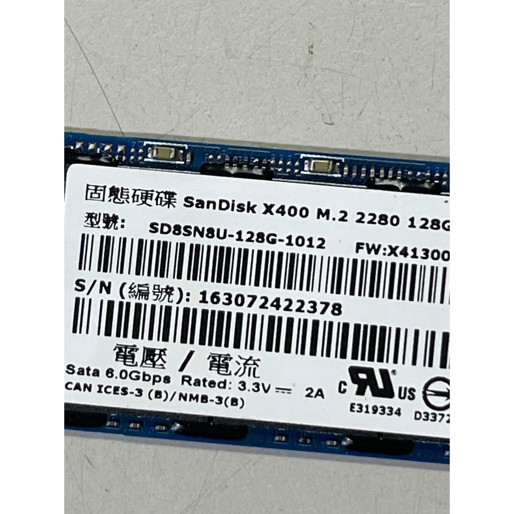 SanDisk X400 SD85N8U-128G-1012 128GB M.2 2280 SATA SSD 固態硬碟