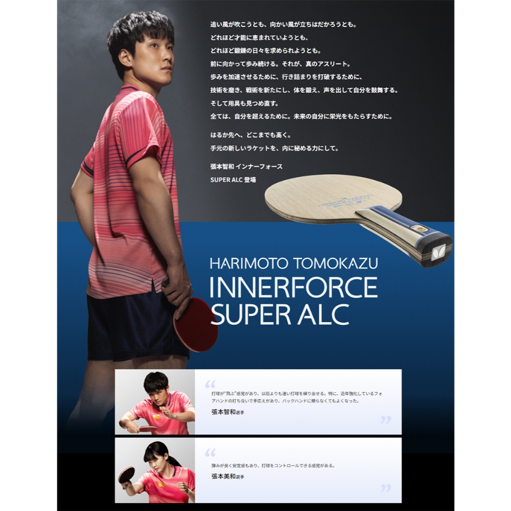 ★波爾桌球★ BUTTERFLY 蝴蝶牌張本智和 INNERFORCE SUPER ALC (代理商公司貨) | 蝦皮購物