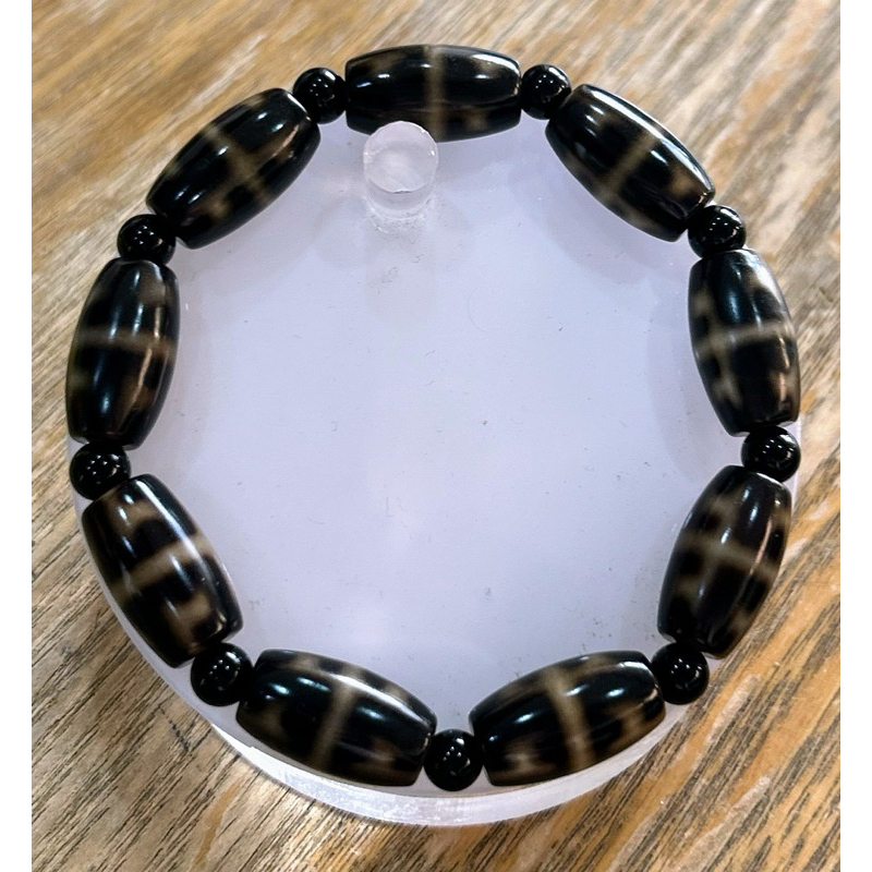 🌸無界蓮師法器黑金天珠手串🌸 | 蝦皮購物