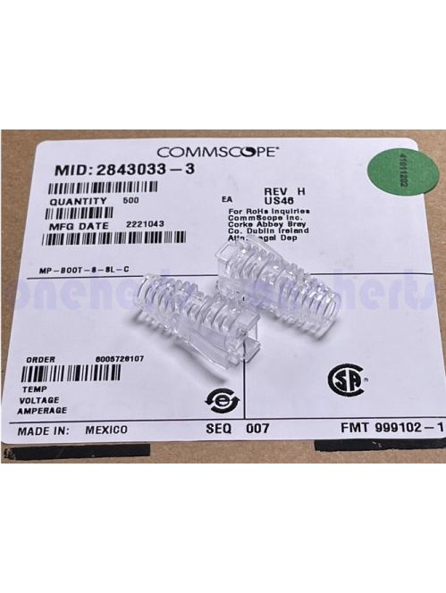2843033-3 Commscope 網路接頭保護套 MP-Boot-S/SL-C美國 Commscope | 蝦皮購物