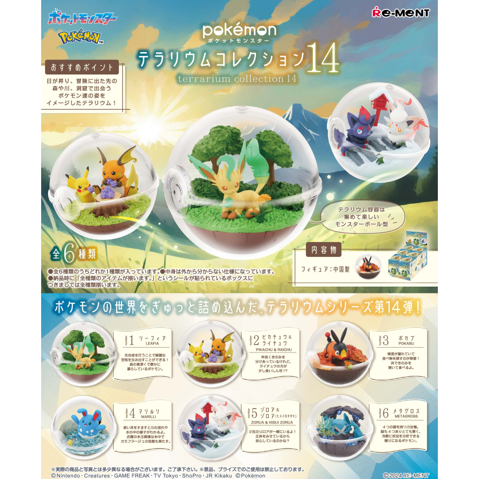 Re-ment Pokemon 寶可夢 玻璃盆景收藏 第 14 彈 盒玩 公仔 全套6款 | 蝦皮購物