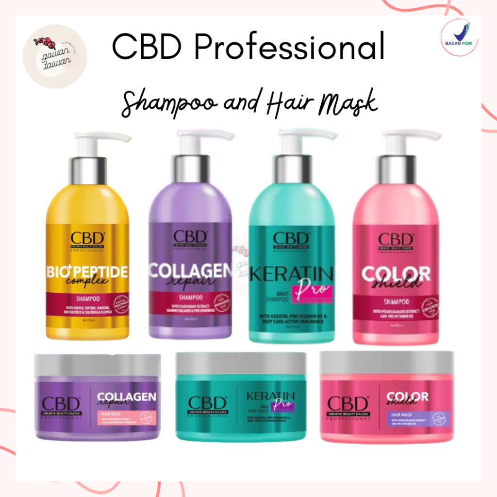 CBD SHAMPOO HAIR MASK PEPTIDE COLOR KERATIN COLLAGEN REPAIR | 蝦皮購物