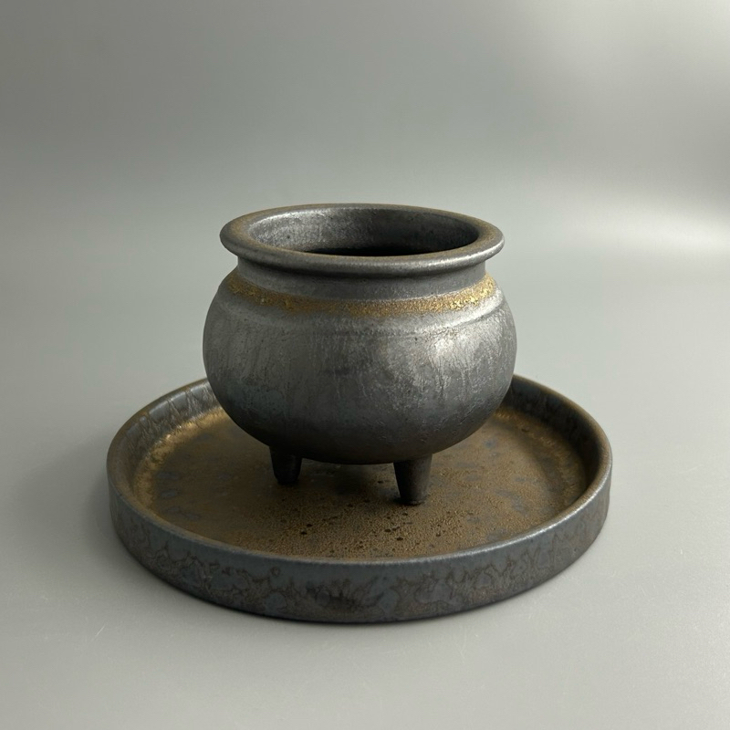 紅芳庭【日式香爐】鎏金香爐陶瓷香爐茶具香插線香盤香香座檀香沉香佛具