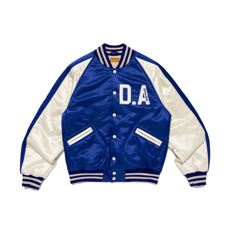 全新HUMAN MADE 25SS SATIN STADIUM JACKET 滾邊標語字體夾克絲綢棒球