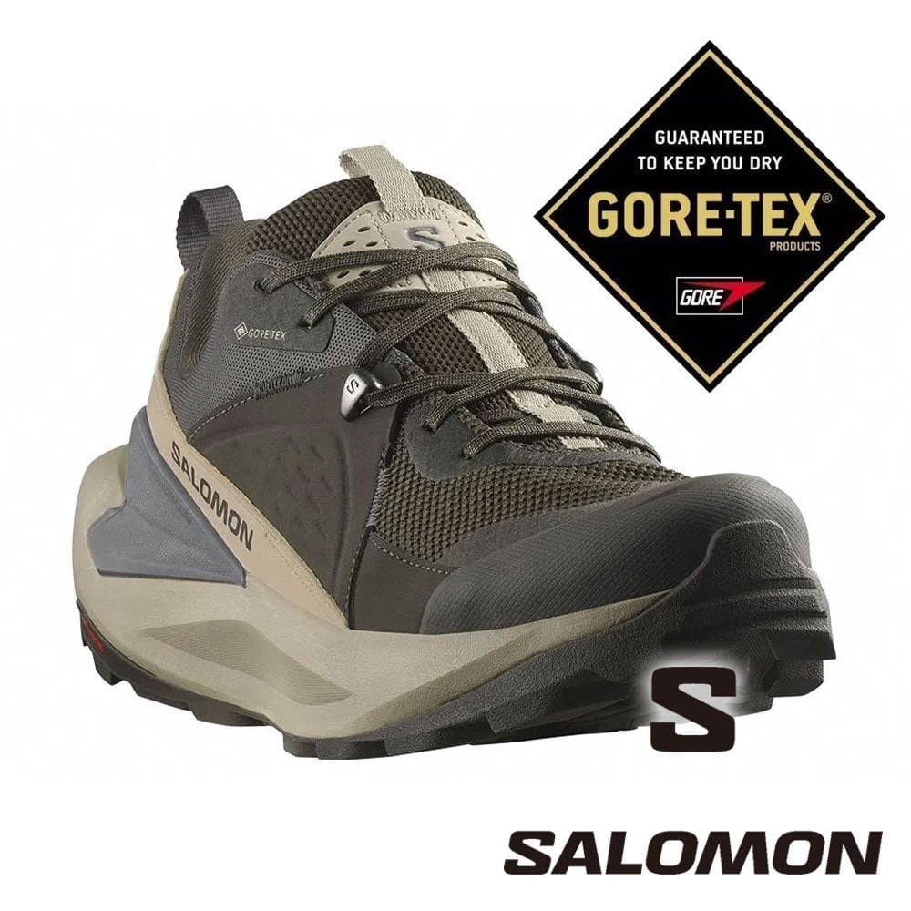 【SALOMON 法國】GT ELIXIR 男低筒登山鞋『泥炭黑/卡其/灰』476974 | 蝦皮購物