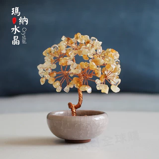黃晶樹　　置物 ZM】黃金樹黃水晶發財樹招財樹風水搖錢樹招財開運新年布置風水ZM
